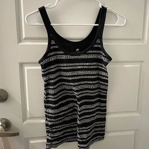 Dark blue and white tank